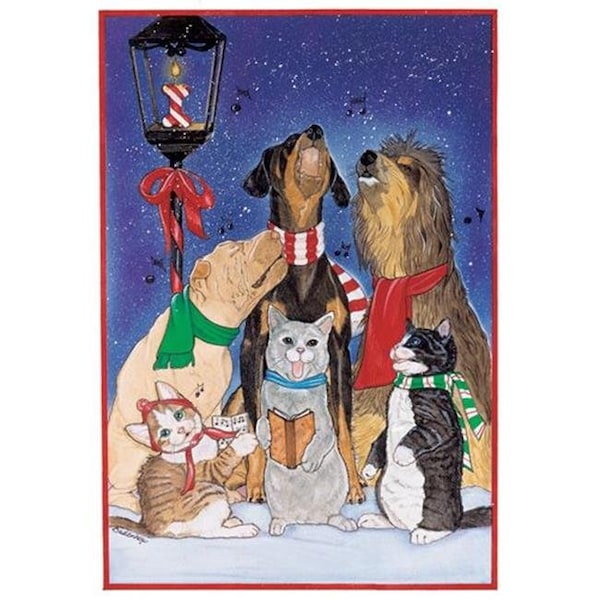 Pipsqueak Productions Pipsqueak Productions C825 Mix Dog With Cat Holiday Boxed Cards C825 - main